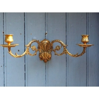 French Antique bronze piano wall candle sconce A..