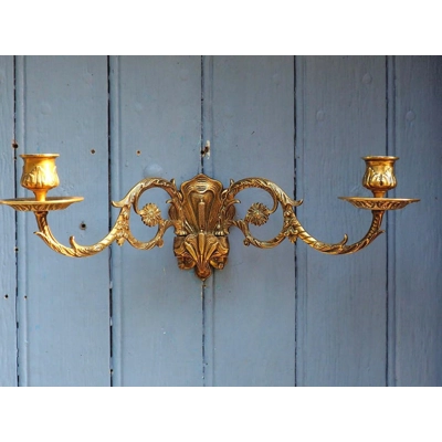 French Antique bronze piano wall candle sconce Art Nouveau stamped E MULLER Paris C1900