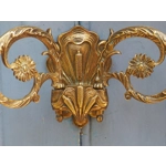 French Antique bronze piano wall candle sconce Art Nouveau stamped E MULLER Paris C1900