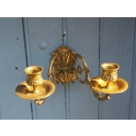 French Antique bronze piano wall candle sconce Art Nouveau stamped E MULLER Paris C1900