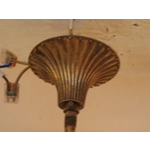 Vintage Italian bronze brass 3 branch female figurine chandelier C1950s