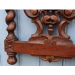 French Heraldic coat of arms carved wooden panel vintage crest wall hanging solid wood carving wall