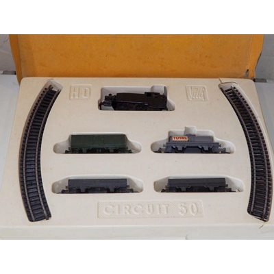 French Jouef HO train set clockwork circuit 50 retro vintage C1965