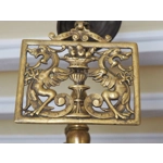 Gothic antique 4 branch Brass dragon chandelier early 1900s imposing and very substantial for easy r