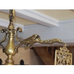 Gothic antique 4 branch Brass dragon chandelier early 1900s imposing and very substantial for easy r