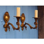 Vintage rams head French Bronze Wall Sconces wall lights C1930s Pair (For Refurbishment)