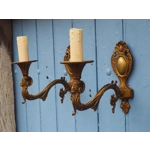 Vintage rams head French Bronze Wall Sconces wall lights C1930s Pair (For Refurbishment)