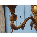 Vintage rams head French Bronze Wall Sconces wall lights C1930s Pair (For Refurbishment)