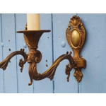 Vintage rams head French Bronze Wall Sconces wall lights C1930s Pair (For Refurbishment)