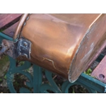 Vintage French Poissonnière large copper fish kettle with iron swing handle.