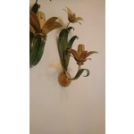 Floral single arm wall lights wall sconces tole-ware French vintage enamel lillies