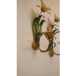 Floral single arm wall lights wall sconces tole-ware French vintage enamel lillies