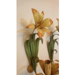 Floral single arm wall lights wall sconces tole-ware French vintage enamel lillies