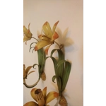 Floral single arm wall lights wall sconces tole-ware French vintage enamel lillies