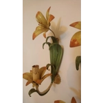 Floral single arm wall lights wall sconces tole-ware French vintage enamel lillies