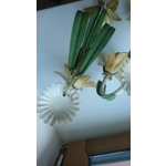 Floral single arm wall lights wall sconces tole-ware French vintage enamel lillies