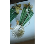 Floral single arm wall lights wall sconces tole-ware French vintage enamel lillies