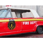 Vintage japanese tinplate fire department chief car with remote control C1970s retro toys