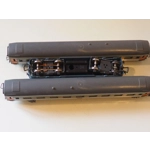 Jouef French Ho gauge 12v electric diesel locomotive and 2 passenger Coaches vintage