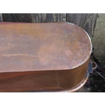 Vintage French Poissonnière large copper fish kettle with iron swing handle