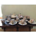 Antique Henriot Quimper Faience Coffee Set, Breton Folk Art, 1893-1904