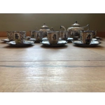 Antique Henriot Quimper Faience Coffee Set, Breton Folk Art, 1893-1904