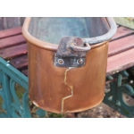 Vintage French Poissonnière large copper fish kettle with iron swing handle