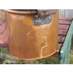 Vintage French Poissonnière large copper fish kettle with iron swing handle