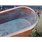 Vintage French Poissonnière large copper fish kettle with iron swing handle