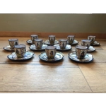 Antique Henriot Quimper Faience Coffee Set, Breton Folk Art, 1893-1904