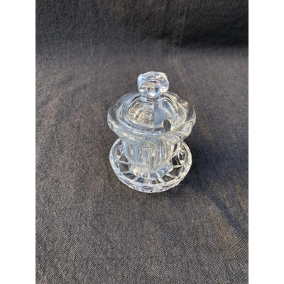 Vintage Baccarat Crystal Mustard/Jam/Honey Jar, Harcourt Missouri Model, France, 1980s