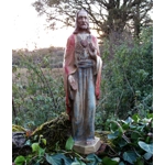 French Vintage Painted statuette of Jesus Religious statue
