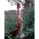 French Vintage Painted statuette of Jesus Religious statue