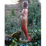 French Vintage Painted statuette of Jesus Religious statue