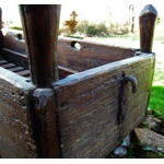 Antique French handmade swinging cradle baby cot, circa late 1800s, hand forged handles with hand turned primitive wooden handles I love it!