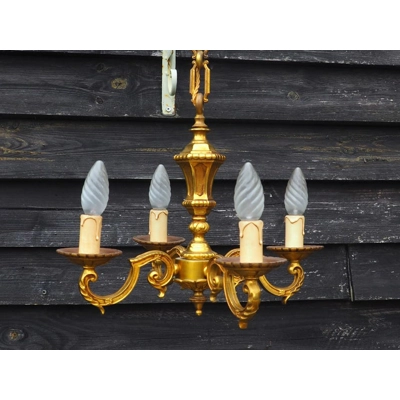 French Bronze 4 branch chandelier vintage top quality castings decorative hallway living room pendan