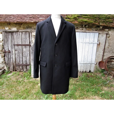 Hugo Boss pre loved mens black cashmere overcoat winter coat uk52 us42R