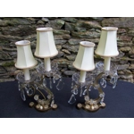 Rare Lavish pair of Louis XIV French vintage table lamps