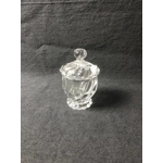 1980s Baccarat Crystal Jam Jar/Mustard Jar/Honey Jar With Lid, Model Bamboo