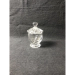 1980s Baccarat Crystal Jam Jar/Mustard Jar/Honey Jar With Lid, Model Bamboo