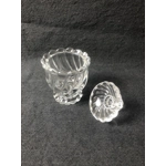 1980s Baccarat Crystal Jam Jar/Mustard Jar/Honey Jar With Lid, Model Bamboo