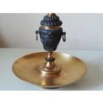 French Antique crystal bronze and brass cornet soliflore vase dried flowers flower arrangement table