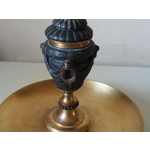 French Antique crystal bronze and brass cornet soliflore vase dried flowers flower arrangement table