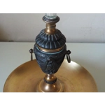 French Antique crystal bronze and brass cornet soliflore vase dried flowers flower arrangement table