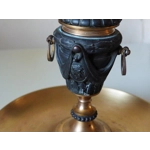 French Antique crystal bronze and brass cornet soliflore vase dried flowers flower arrangement table