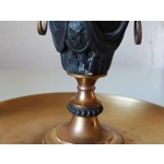 French Antique crystal bronze and brass cornet soliflore vase dried flowers flower arrangement table