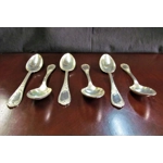Excellent set of 6 silver plated soup spoons Ercuis 84, France, style Art Nouveau|/Louis XV