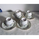 Vintage porcelain tea pairs from Hitkari Potteries China Bone, India, 1960s