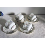 Vintage porcelain tea pairs from Hitkari Potteries China Bone, India, 1960s