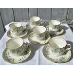 Vintage porcelain tea pairs from Hitkari Potteries China Bone, India, 1960s